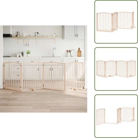 Puerta para perros de álamo - vidaXL Puerta para perros plegable 4 paneles madera de álamo 320 cm - Puerta para perros segura