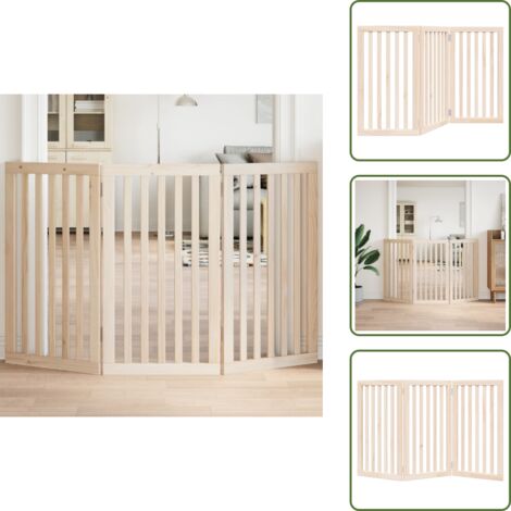 Puerta para perros de álamo - vidaXL Puerta para perros plegable de 3 paneles, 150 cm, madera de álamo - Puerta para perros de 3 paneles