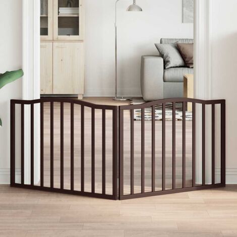 Puerta para perros plegable 2 paneles álamo marrón roble 160 cm