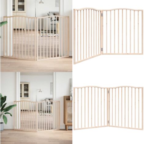 Puerta para perros plegable 2 paneles madera de álamo 160 cm - Puerta plegable - Puerta de madera