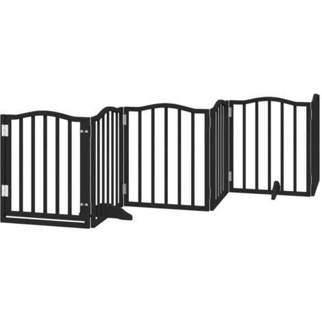 Puerta para perros plegable 6 paneles madera álamo negra 300 cm vidaXL