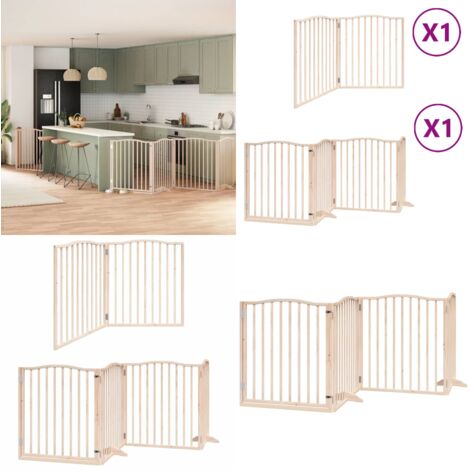 Puerta para perros plegable 6 paneles madera de álamo 480 cm - Puerta para perros plegable - Puerta para perros de madera