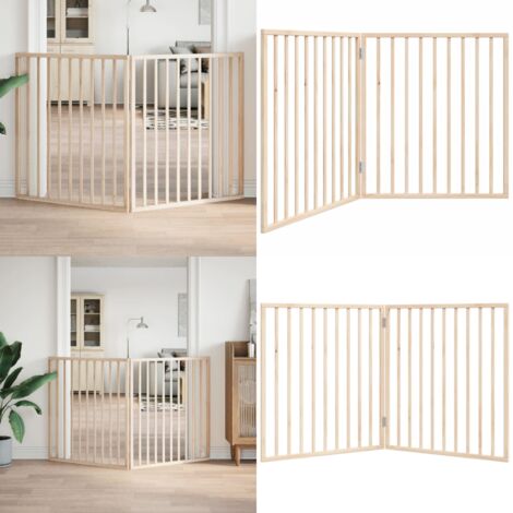 Puerta para perros plegable de 2 paneles, 160 cm, madera de álamo - Puerta plegable - Puerta de madera