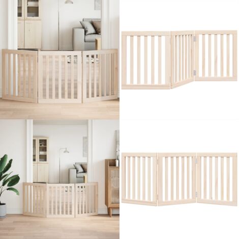 Puerta para perros plegable de 3 paneles, 150 cm, madera de álamo - Puerta plegable - Puerta de madera