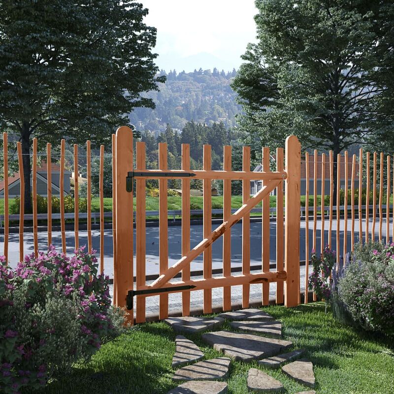 

Puerta para valla 100x100cm madera de avellano impregnada - Marrón