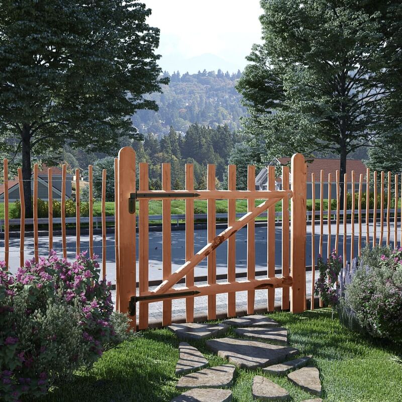 

Puerta para valla 100x90cm madera de avellano impregnada
