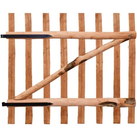 Puerta para valla 100x90cm madera de avellano impregnada