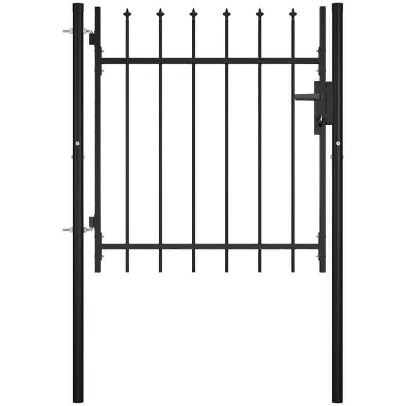 

Puerta para valla con puntas de lanza 100x75 cm - Negro - Vidaxl