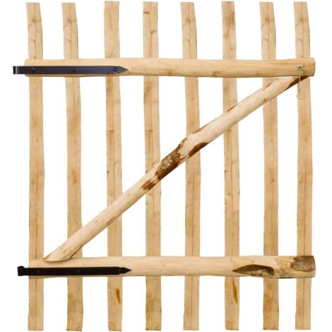 Puerta para valla madera de avellano 100x120cm vidaXL