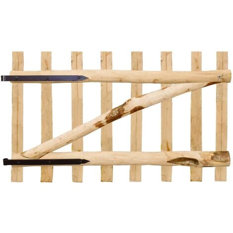 Puerta para valla madera de avellano 100x60 cm vidaXL