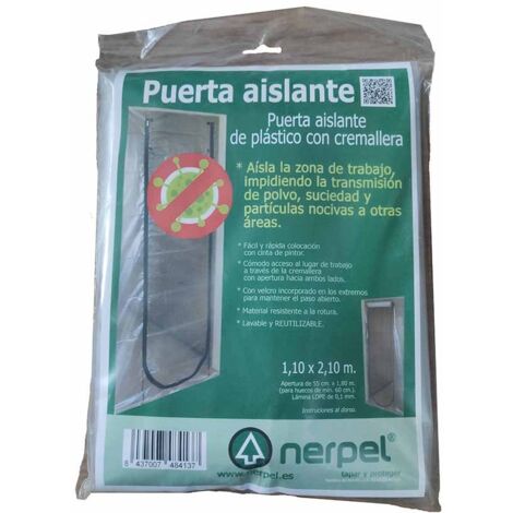 PUERTA PLASTICO C/CREMALLERA - 110X210 CM
