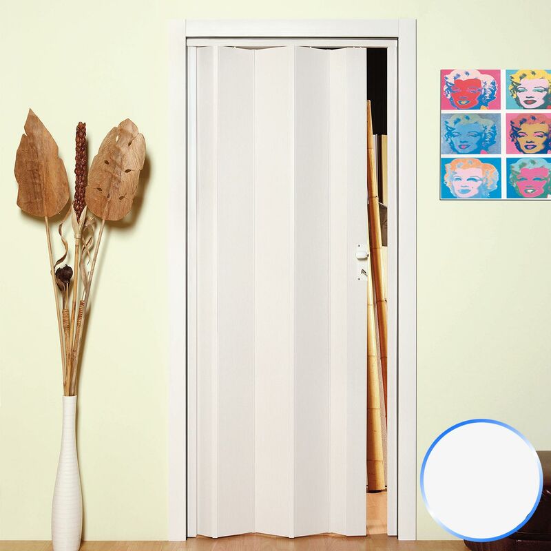 

Puerta plegable de interior de pvc 83x214 cm mod. Maya color blanco pastel