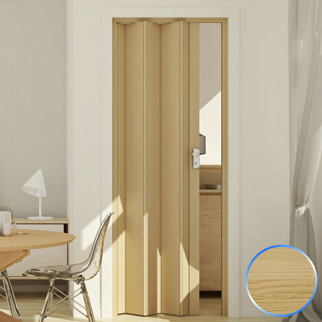Puerta plegable de interior de pvc 88,5x214 cm mod. Luciana Vetro color  blanco con vidrio satinado