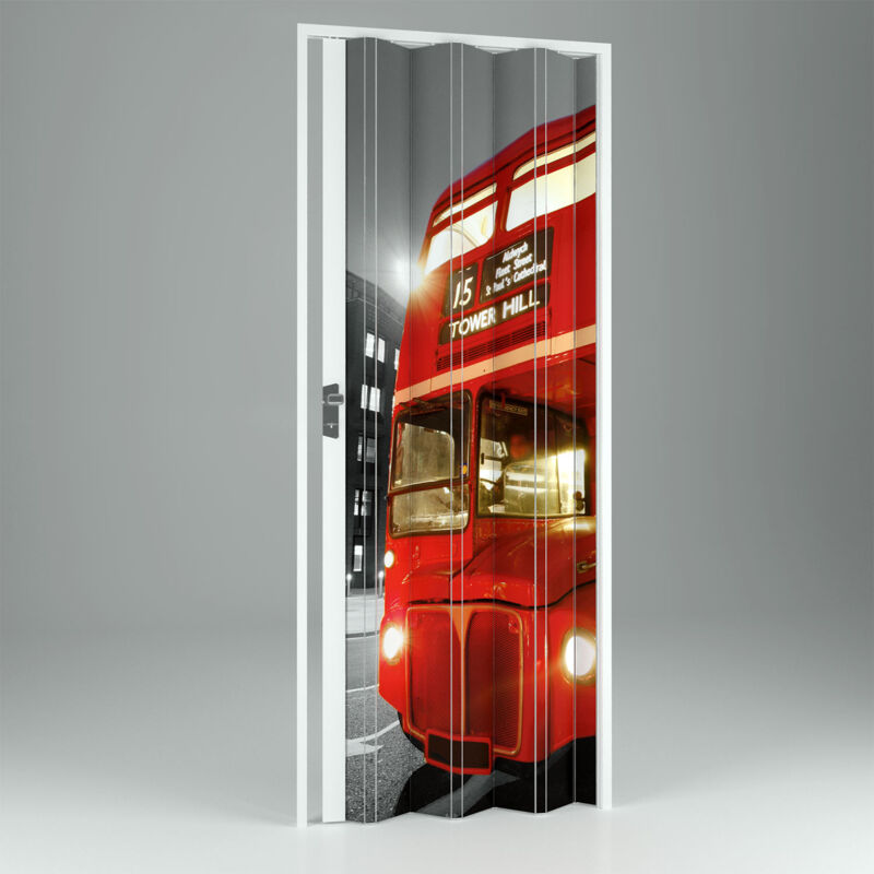 

Puerta plegable estampada de interior de pvc mod. Vera 115x214 cm Bus