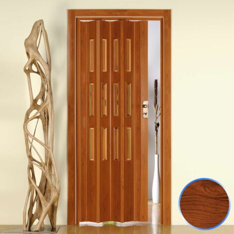 Puerta plegable de interior de PVC mod. Luciana con Vidrio