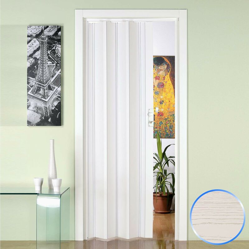 

Puerta plegable de interior de pvc 88,5x214 cm mod. Luciana color pino blanco