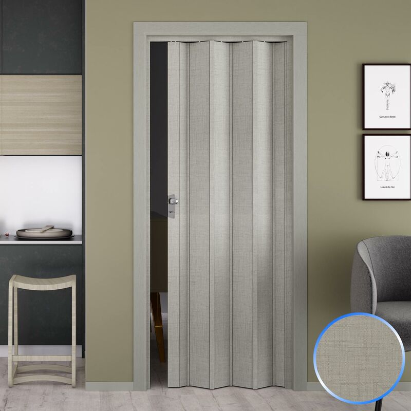 

Puerta plegable de interior de pvc 88,5x214 cm mod. Luciana color tela gris