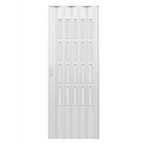 Puerta plegable de interior de PVC 88,5x214 cm Cedro - Vidrio