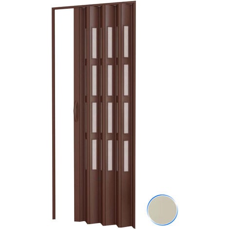 Puerta plegable de interior de PVC Madera Oscura 83x214 cm mod.Maya