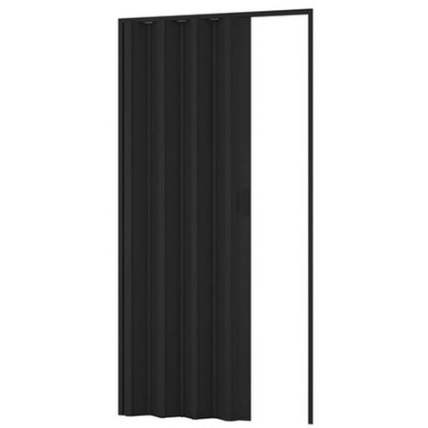 Puerta plegable de interior en kit de PVC mod. Simona Negro 82x220 cm