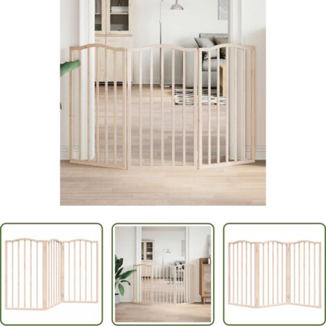 Puerta plegable para perros -  Puerta para perros plegable 3 paneles madera de álamo 150 cm