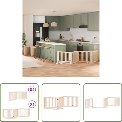 Puerta plegable -  Puerta para perros plegable 12 paneles madera de álamo 960 cm