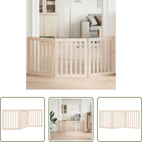 Puerta plegable -  Puerta para perros plegable de 3 paneles, 150 cm, madera de álamo