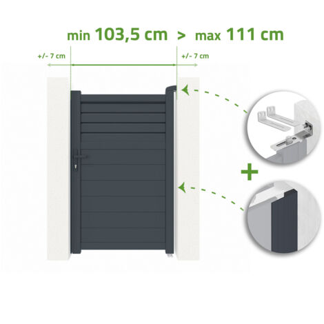 Puerta regulable en ancho CARPATIA 1m Alt.160cm aluminio Gris Antracita