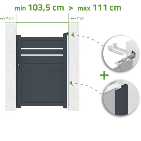Puerta regulable en ancho CIMONE 1m Alt.140cm aluminio Gris Antracita