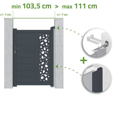 Puerta regulable en ancho SUNNY 1m Alt.140cm aluminio Gris Antracita