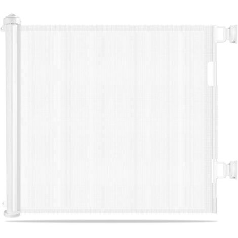 Puerta retráctil para perros y bebés: puertas de seguridad extra anchas para bebés y mascotas de 86 cm, se extiende hasta (0-150 cm) kcvv