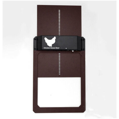 Puerta solar automática para gallinero, fabricada en plástico reforzado (alimentada por batería)