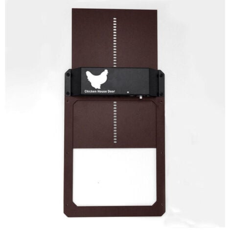 ZVD Puerta solar automática para gallinero, fabricada en plástico reforzado (alimentada por batería)