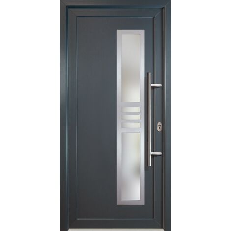 Puertas de casa clásico modelo 53, dentro: blanco, fuera: titanio