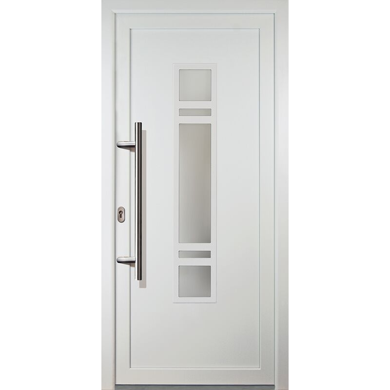 

Puertas de casa clásico modelo 83, dentro: blanco, fuera: blanco ancho: 88cm, altura: 208cm chapa izquierda