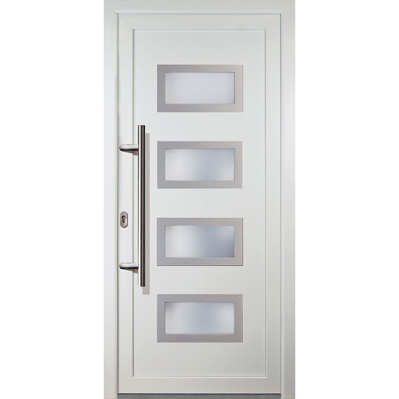 

Meeth - Puertas de casa de Aluminio modelo 92, dentro: blanco, fuera: blanco ancho: 108cm, altura: 208cm chapa izquierda