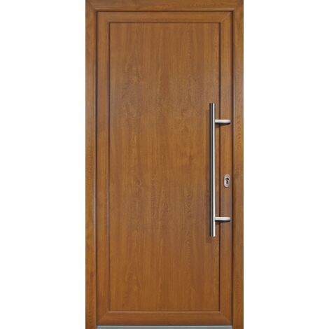 Puertas de casa exclusivo modelo 01, dentro: blanco, fuera: golden oak ancho