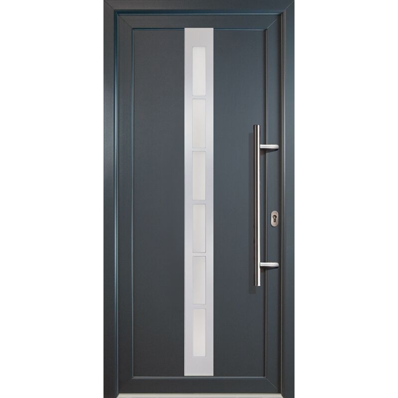 

Meeth - Puertas de casa exclusivo modelo 38, dentro: blanco, fuera: titan ancho: 88cm, altura: 200cm chapa derecha