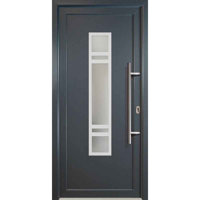 

Meeth - Puertas de casa exclusivo modelo 83, dentro: blanco, fuera: titan ancho: 88cm, altura: 208cm chapa derecha