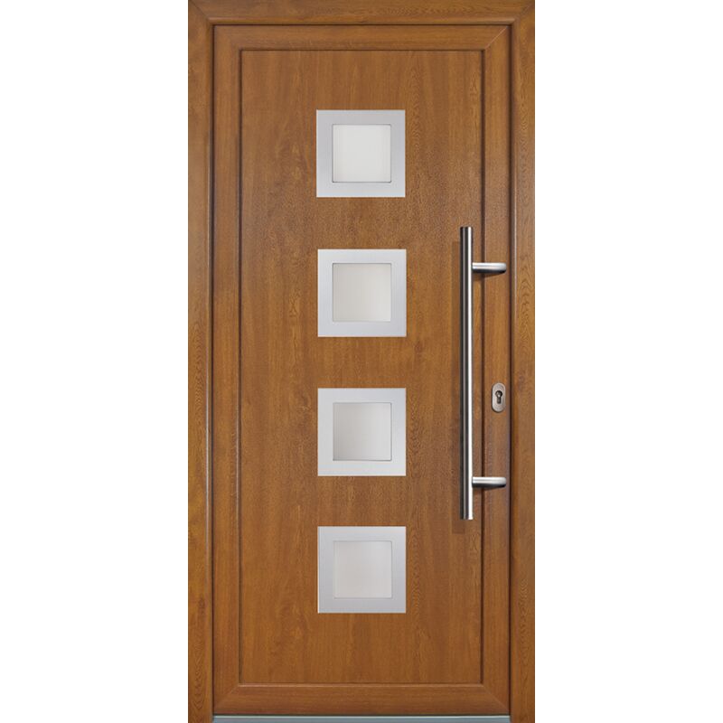 

Meeth - Puertas de casa exclusivo modelo 84, dentro: blanco, fuera: golden oak ancho: 98cm, altura: 200cm chapa derecha