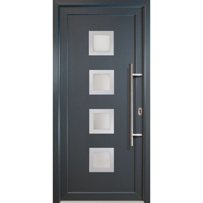 

Meeth - Puertas de casa exclusivo modelo 84, dentro: blanco, fuera: titan ancho: 88cm, altura: 200cm chapa derecha