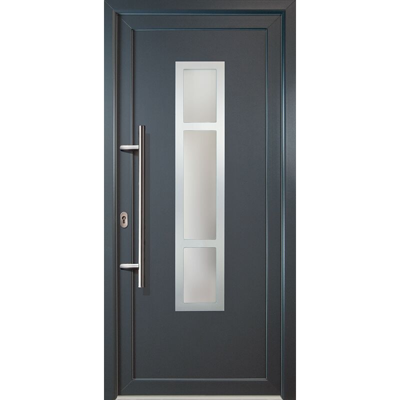 

Meeth - Puertas de casa exclusivo modelo 87, dentro: blanco, fuera: titan ancho: 108cm, altura: 200cm chapa izquierda