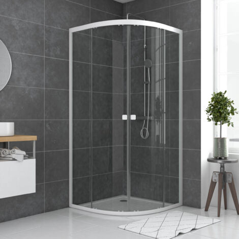 Puertas de ducha 1/4 de circulo 90x90cm Estructura blanco - WHITY ROUND