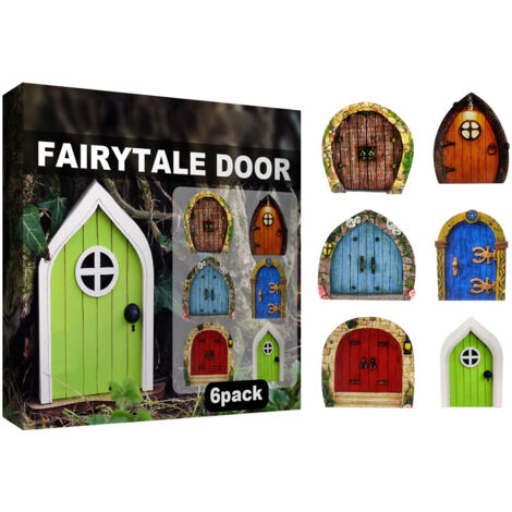 Puertas de hadas de madera en miniatura: juego de 6 para jardines mágicos, decoraciones divertidas y regalos encantadores para niños.