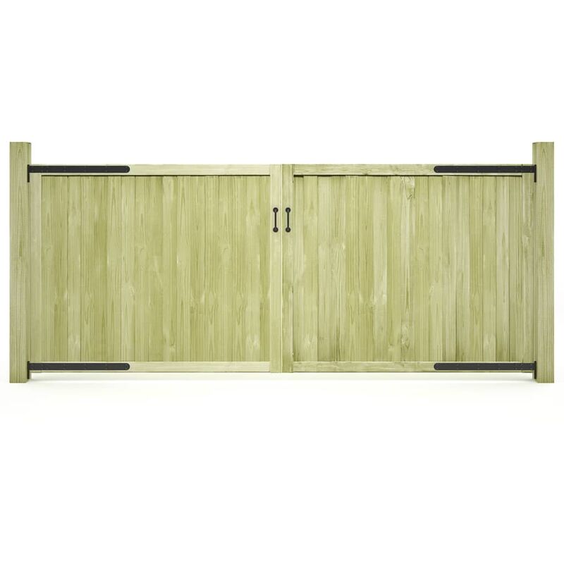 

Puertas de valla 2 uds madera de pino impregnada 300x125 cm