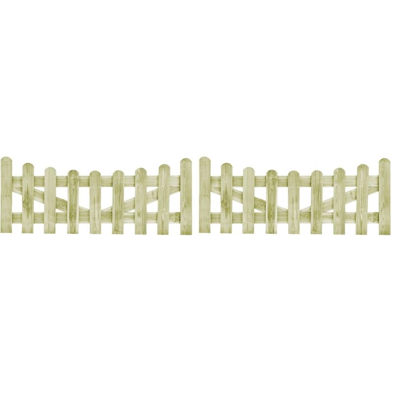 

vidaXL Puertas de valla 2 uds madera de pino impregnada 150x60 cm - Verde