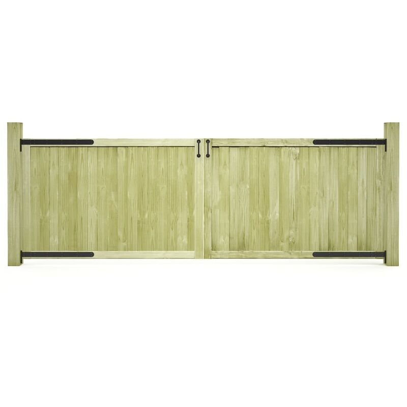 

Puertas de valla madera 2 uds de pino impregnada 300x100 cm - Verde