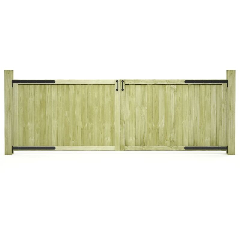 

vidaXL Puertas de valla madera 2 uds de pino impregnada 300x100 cm - Verde