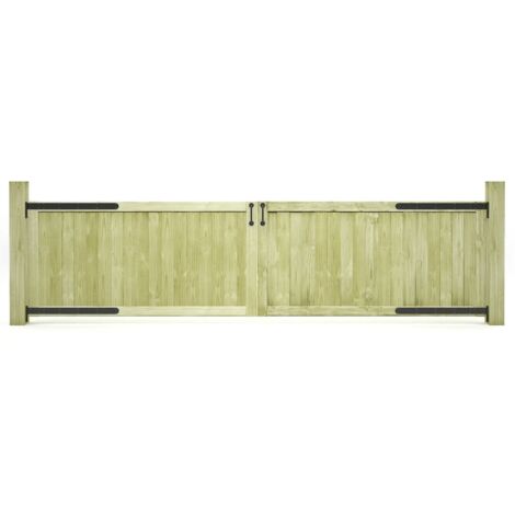 Puertas de valla madera de pino impregnada 300x75 cm 2 uds