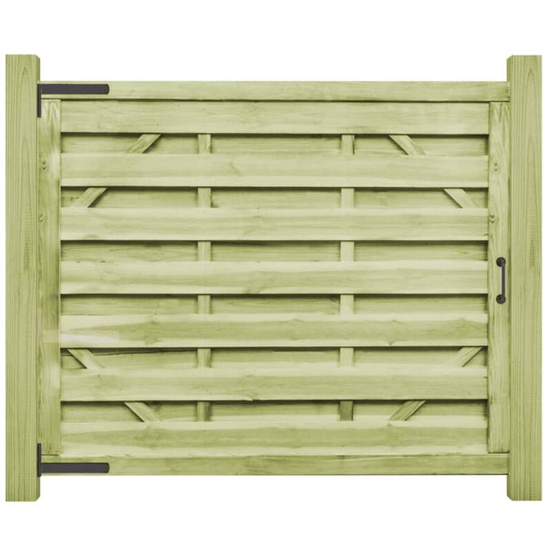 

vidaXL Puertas valla 2 uds madera pino impregnada verde 150x125 cm - Verde